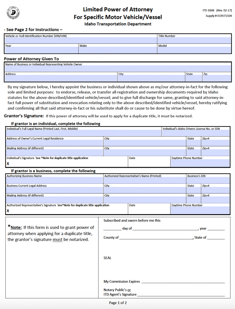 idaho boat registration free vehicle vessel power of attorney idaho form idaho boat registration free vehicle vessel power of attorney idaho form